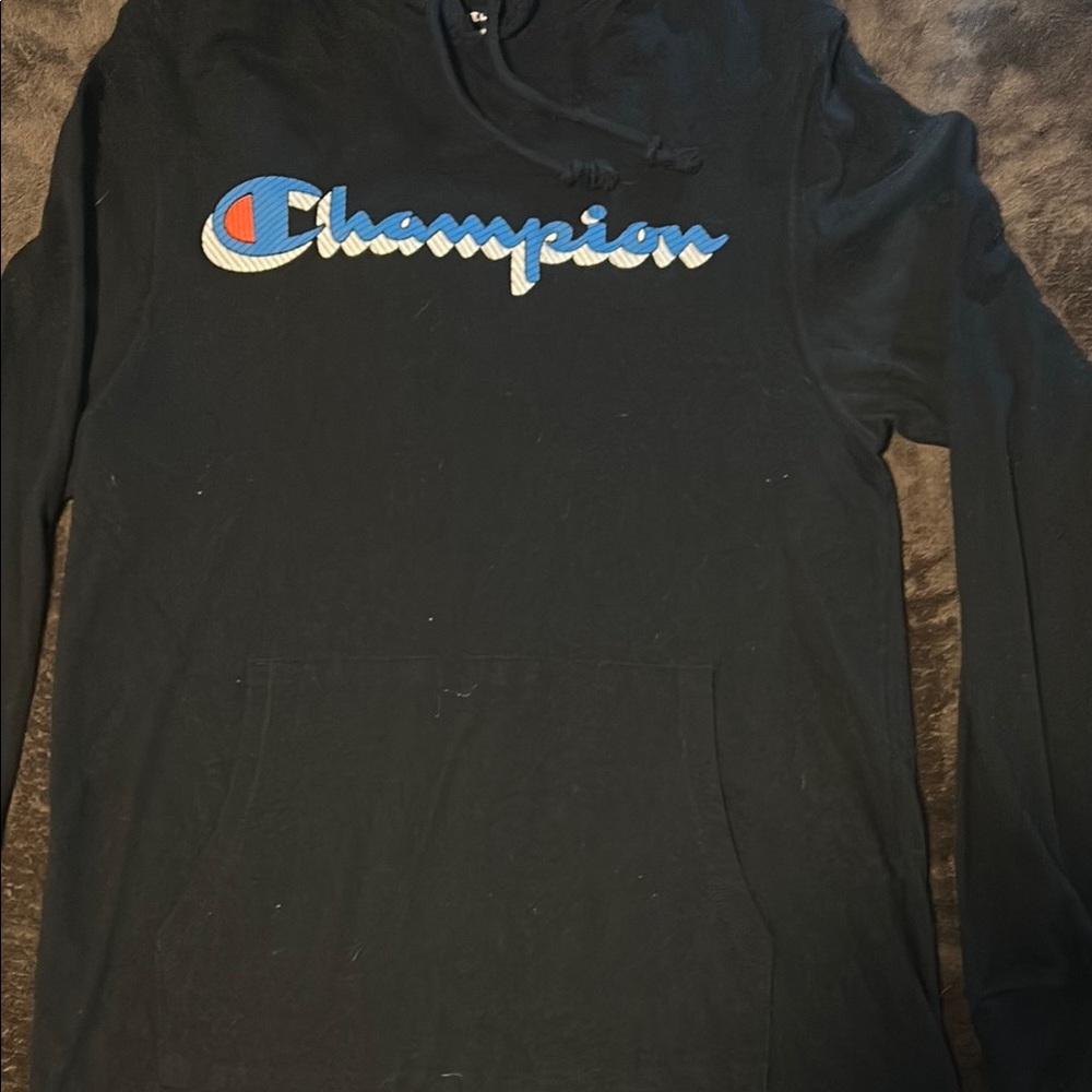 Champion Black Hoodie T-Shirt